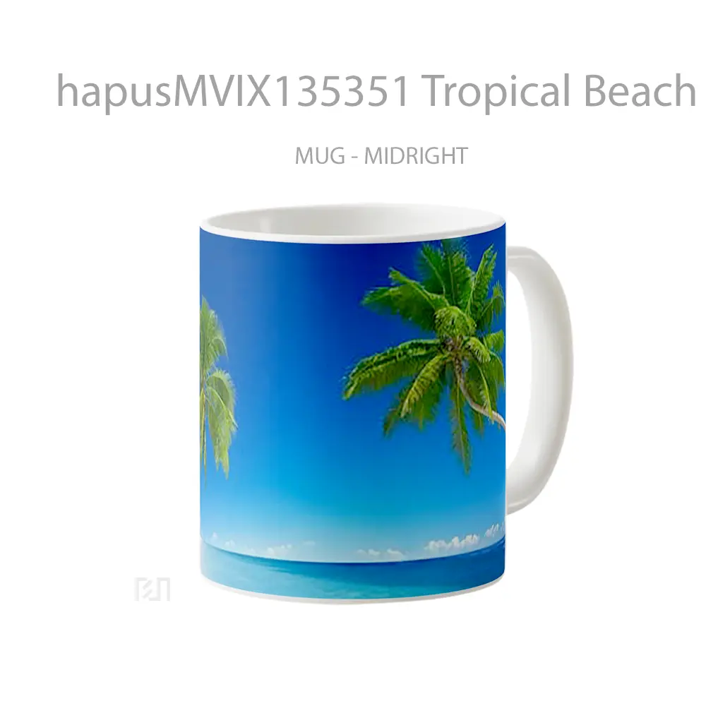 Mug Tropical Beach Gelas Pemandangan Alam - All-side / Desain