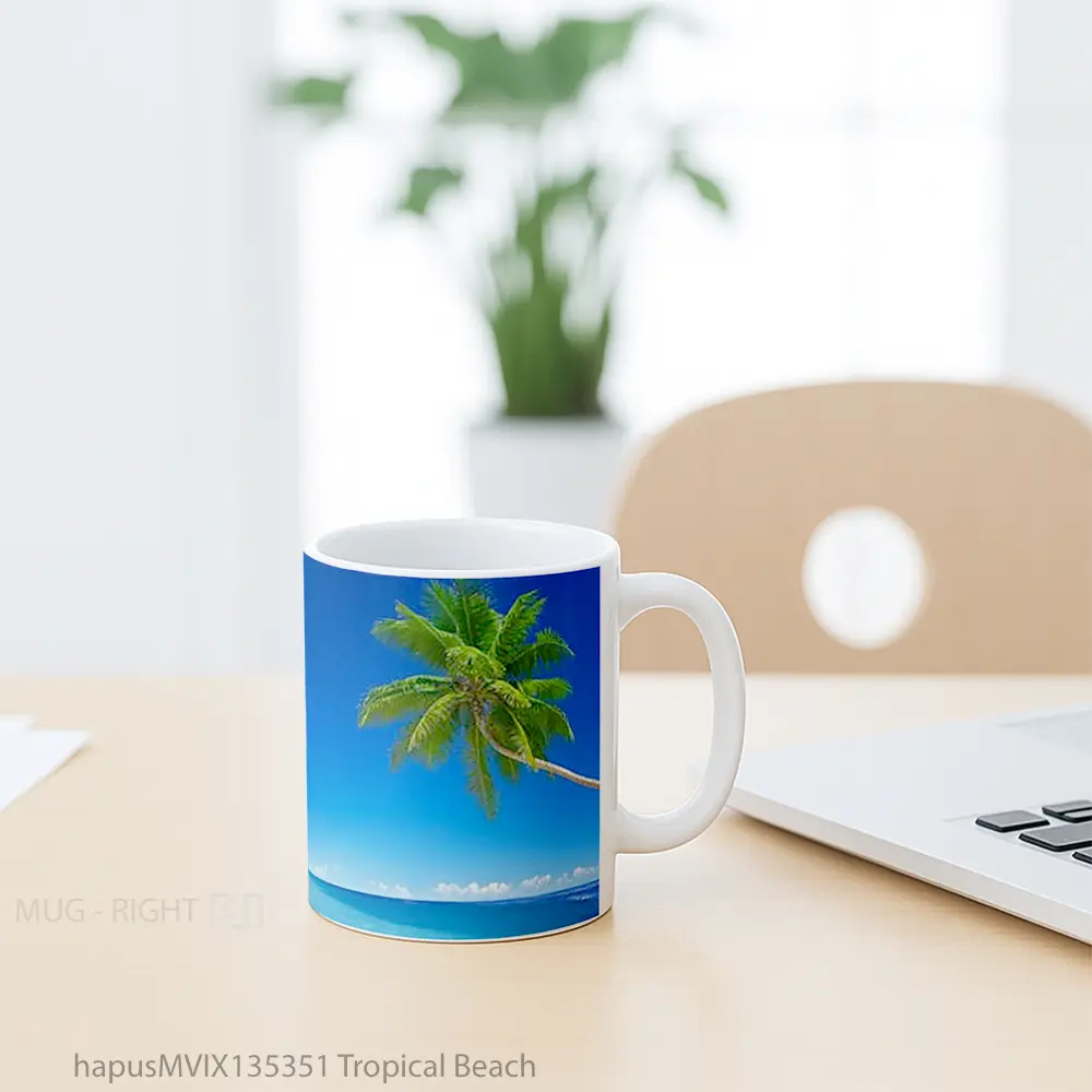 Mug Tropical Beach Gelas Pemandangan Alam - All-side / Desain