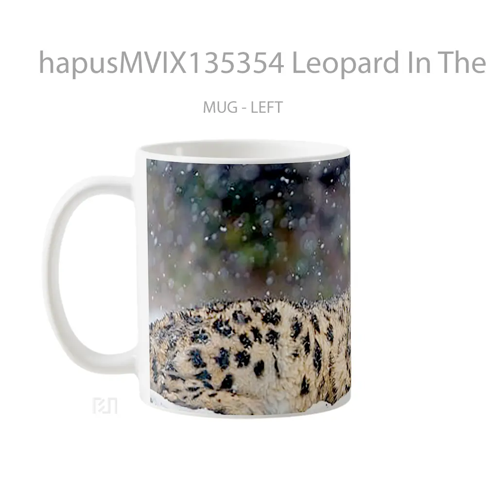 Mug Leopard In The Snow Gelas Pemandangan Alam - All-side / Desain