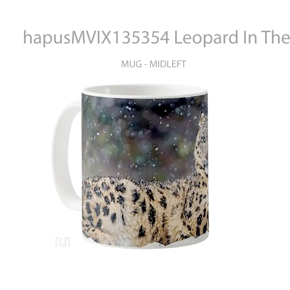 Mug Leopard In The Snow Gelas Pemandangan Alam - All-side / Desain