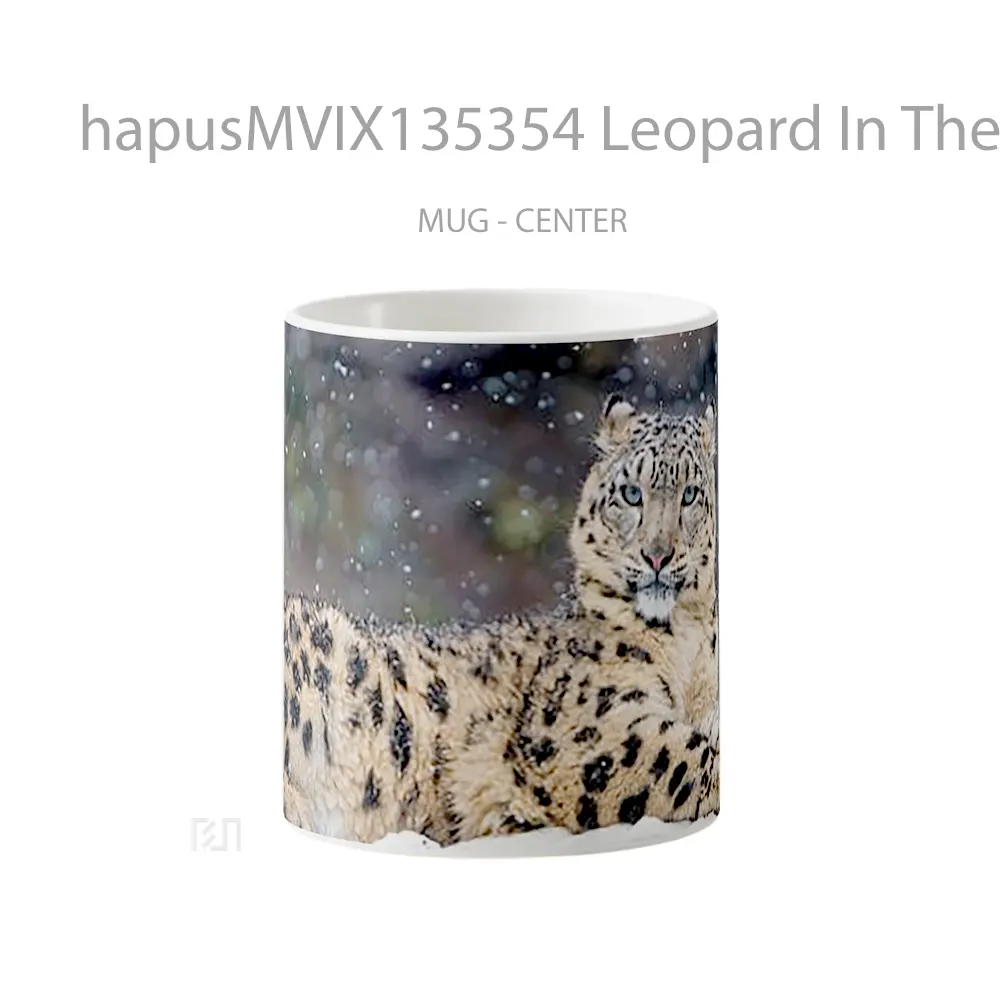Mug Leopard In The Snow Gelas Pemandangan Alam