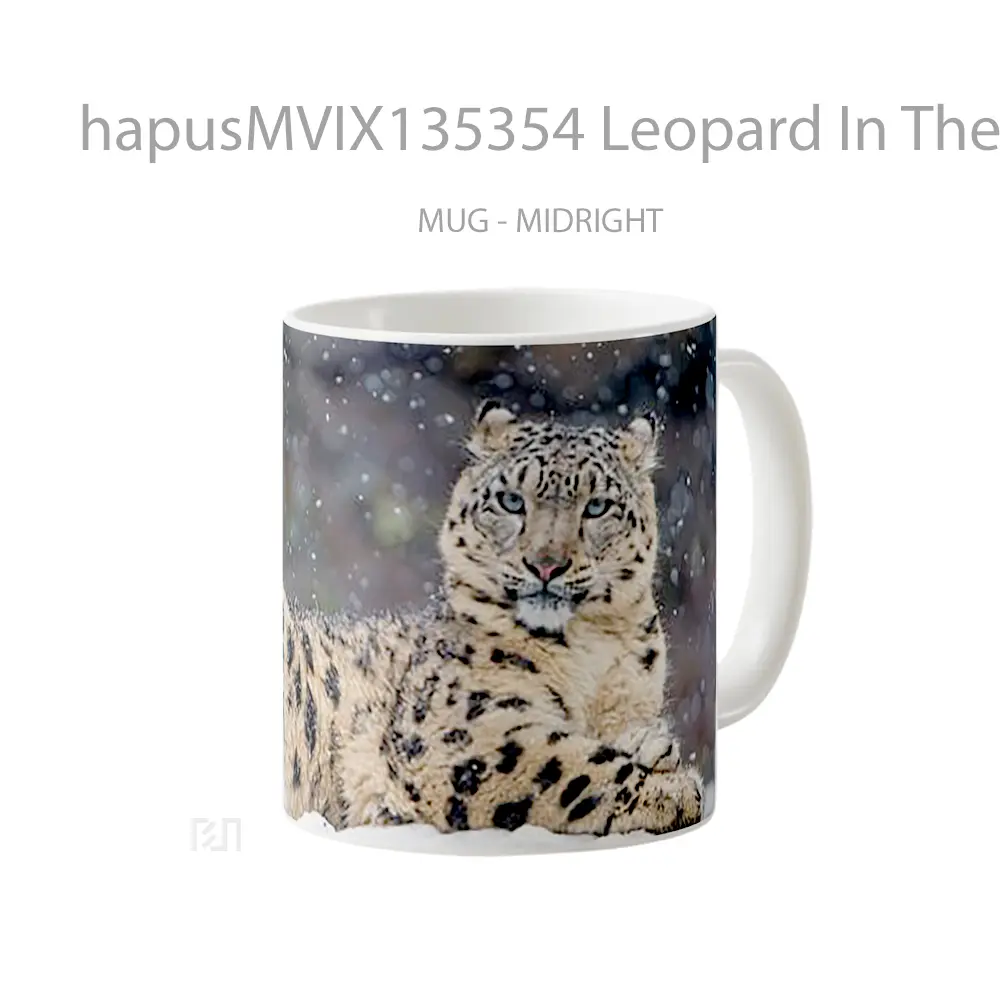 Mug Leopard In The Snow Gelas Pemandangan Alam - All-side / Desain
