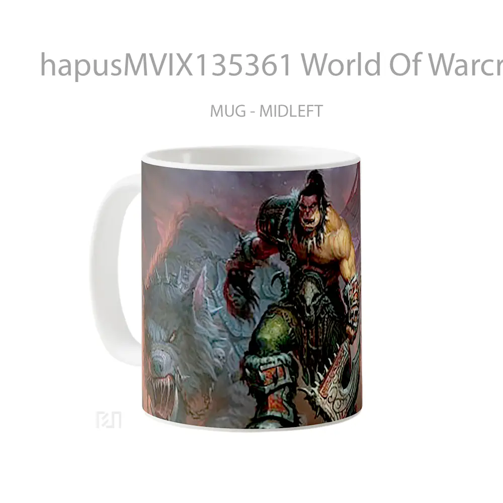 Mug World Of Warcraft Orc Gelas Fantasi - All-side / Desain