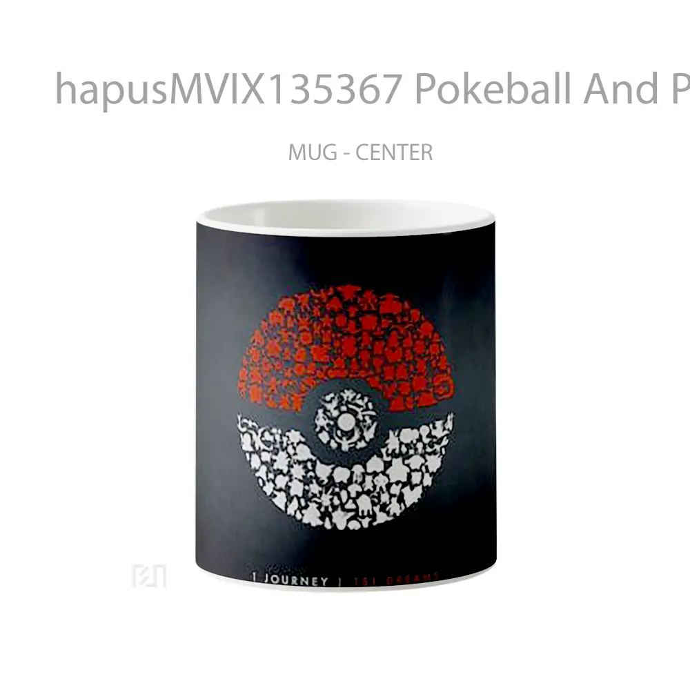 Mug Pokeball And Pokemons Gelas Keramik Unik