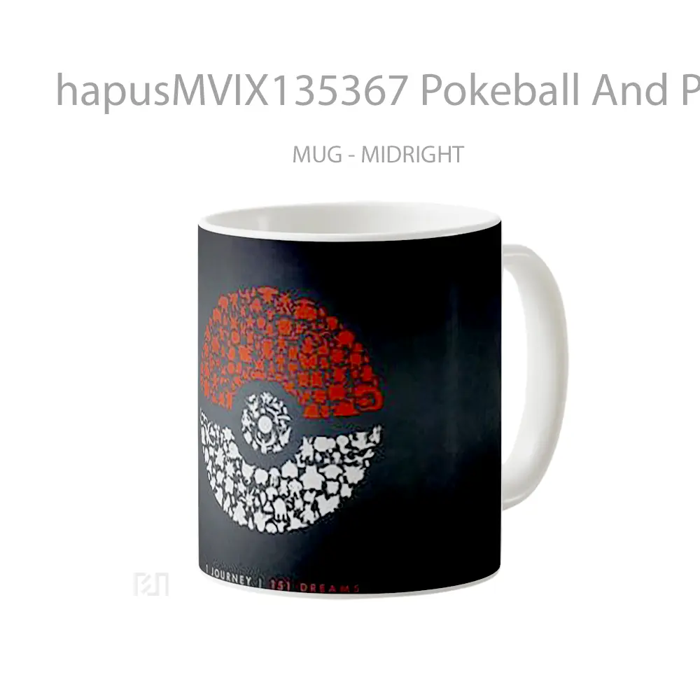 Mug Pokeball And Pokemons Gelas Keramik Unik - All-side / Desain