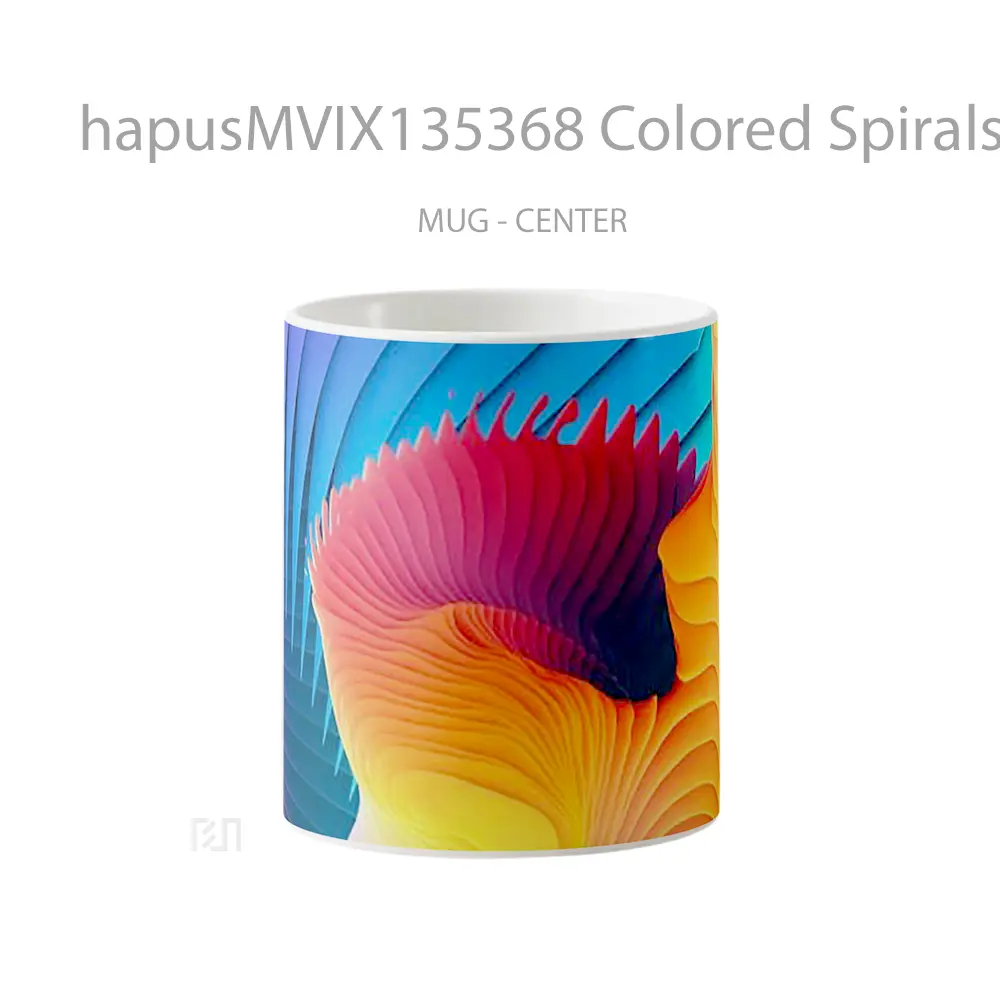 Mug Colored Spirals Gelas Keramik Unik
