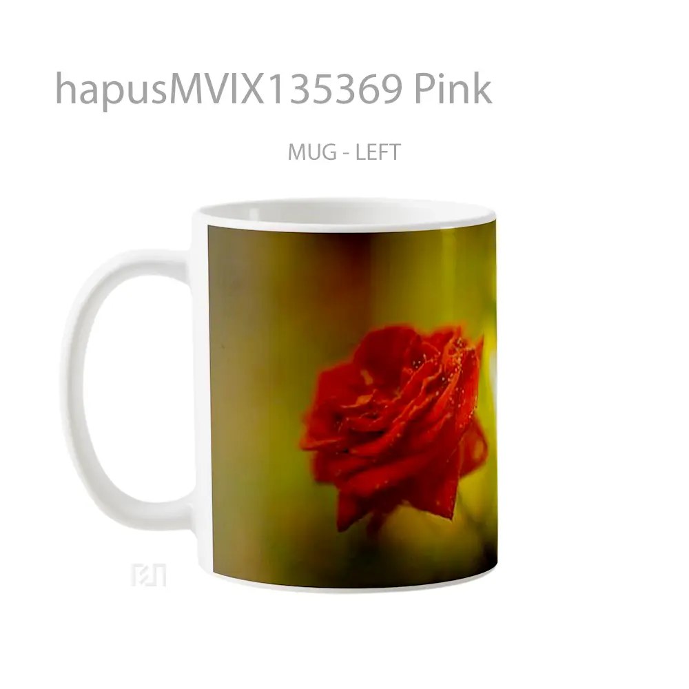 Mug Pink Gelas Keramik Unik - All-side / Desain