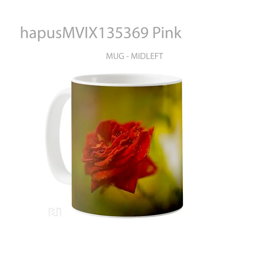 Mug Pink Gelas Keramik Unik - All-side / Desain