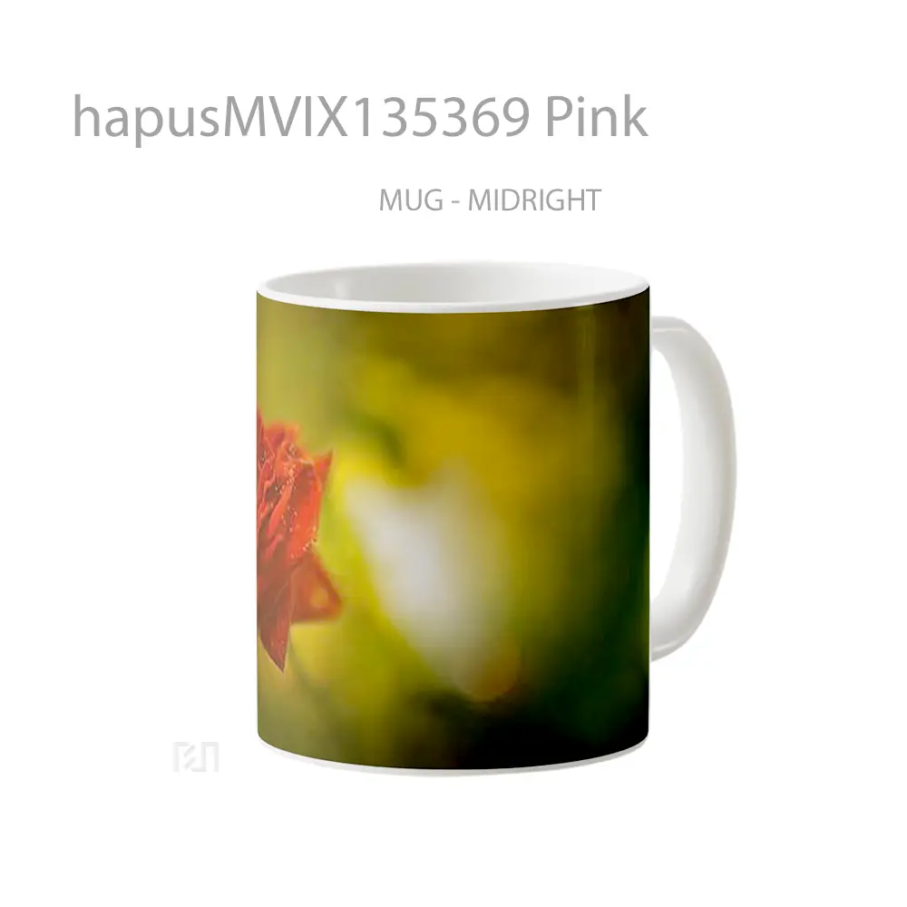 Mug Pink Gelas Keramik Unik - All-side / Desain