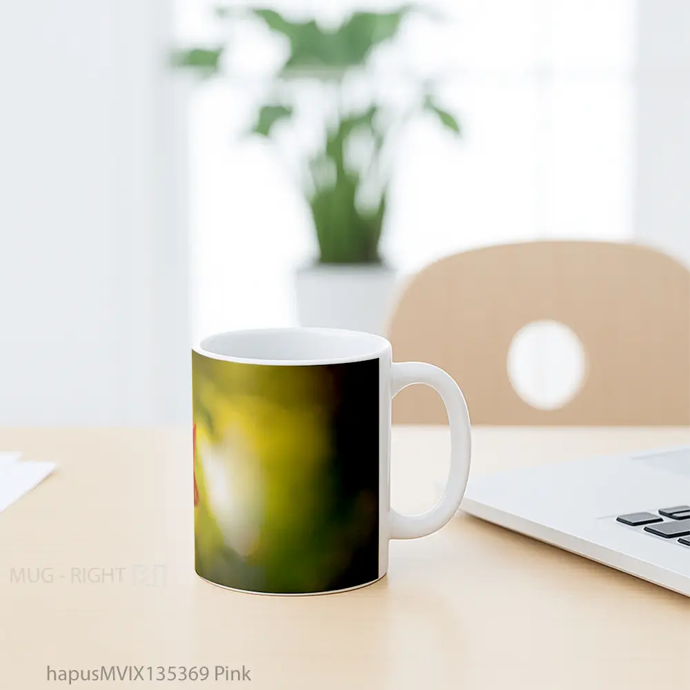 Mug Pink Gelas Keramik Unik - All-side / Desain
