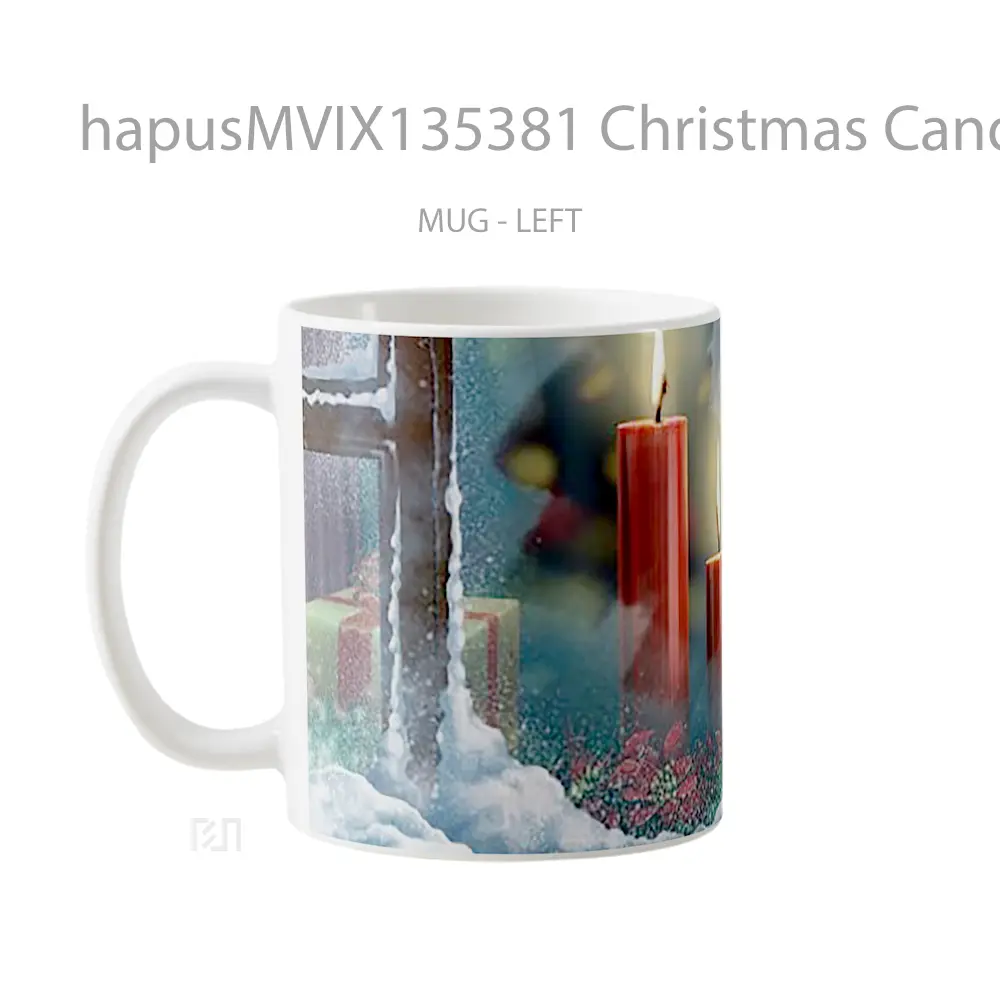 Mug Christmas Candles Gelas Keramik Unik - All-side / Desain