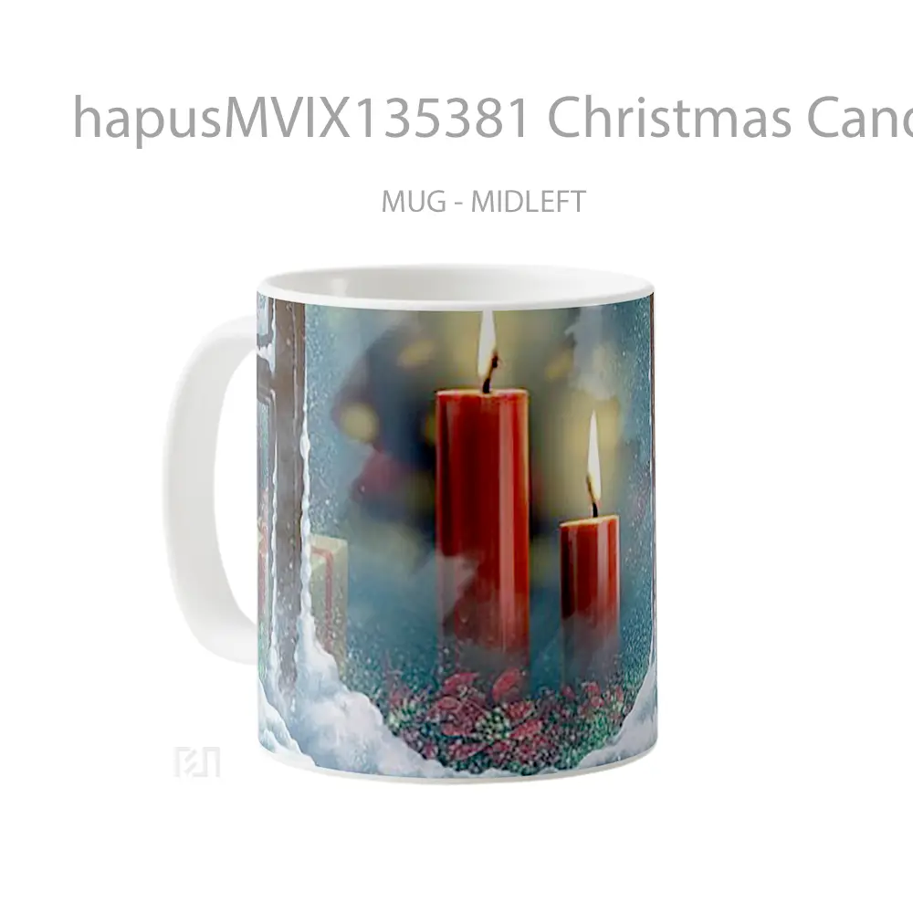 Mug Christmas Candles Gelas Keramik Unik - All-side / Desain