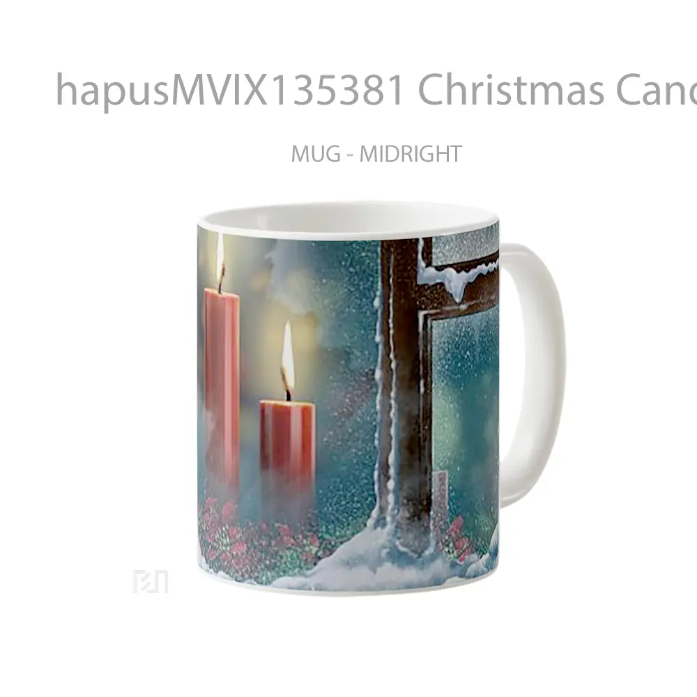 Mug Christmas Candles Gelas Keramik Unik - All-side / Desain
