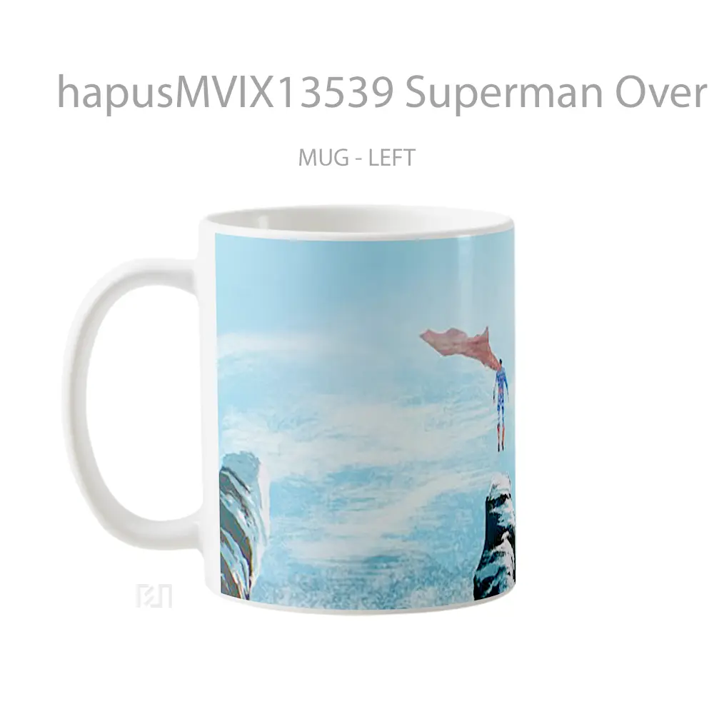 Mug Superman Over Mountains Gelas Superhero - All-side / Desain