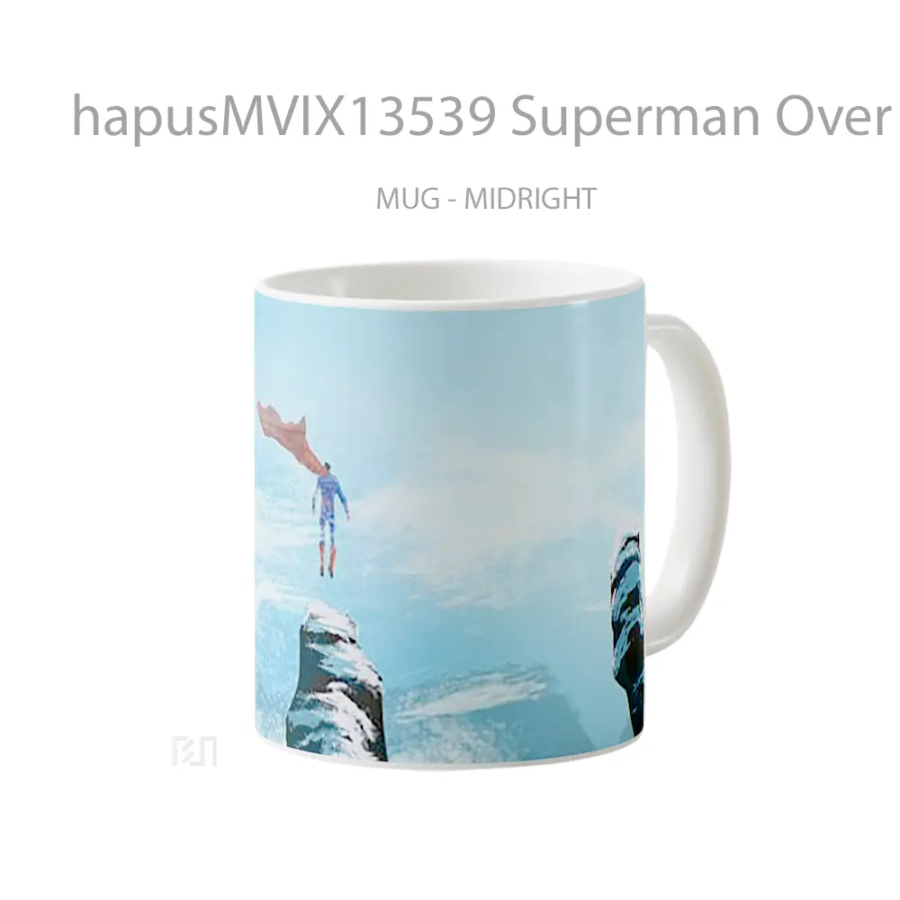 Mug Superman Over Mountains Gelas Superhero - All-side / Desain