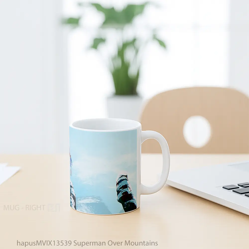 Mug Superman Over Mountains Gelas Superhero - All-side / Desain