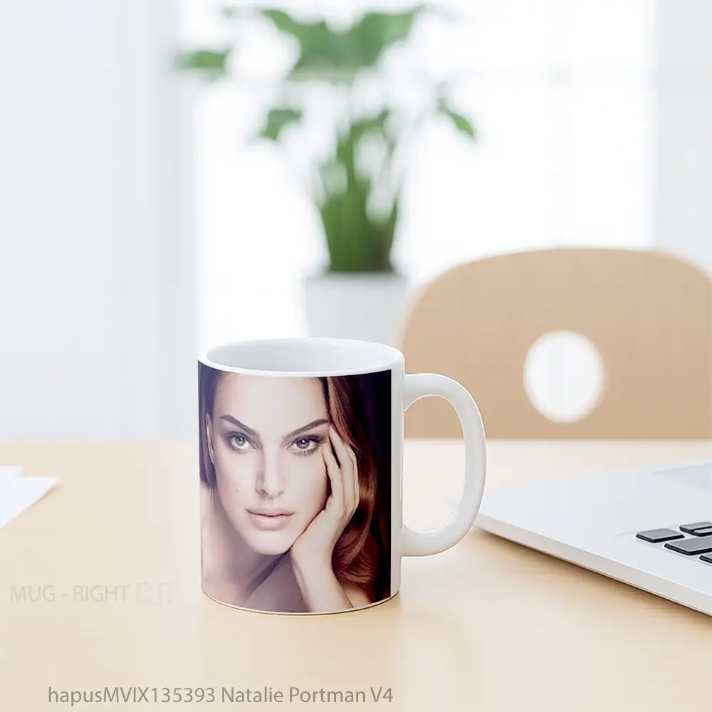 Mug Natalie Portman V4 Gelas Selebriti - All-side / Desain