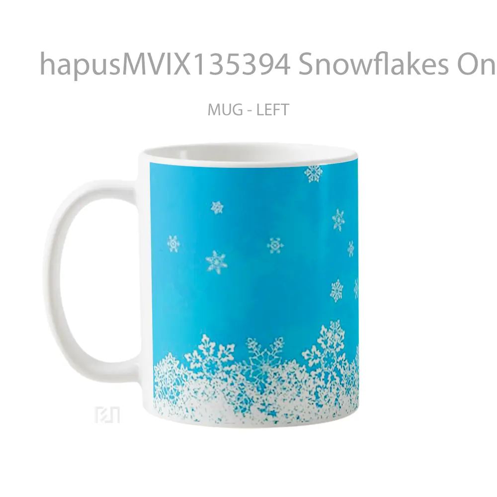 Mug Snowflakes On Blue Background Gelas Keramik Unik - All-side / Desain