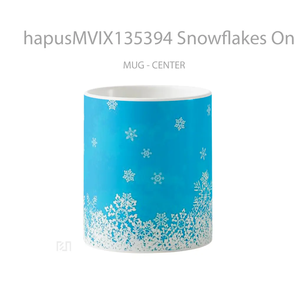 Mug Snowflakes On Blue Background Gelas Keramik Unik