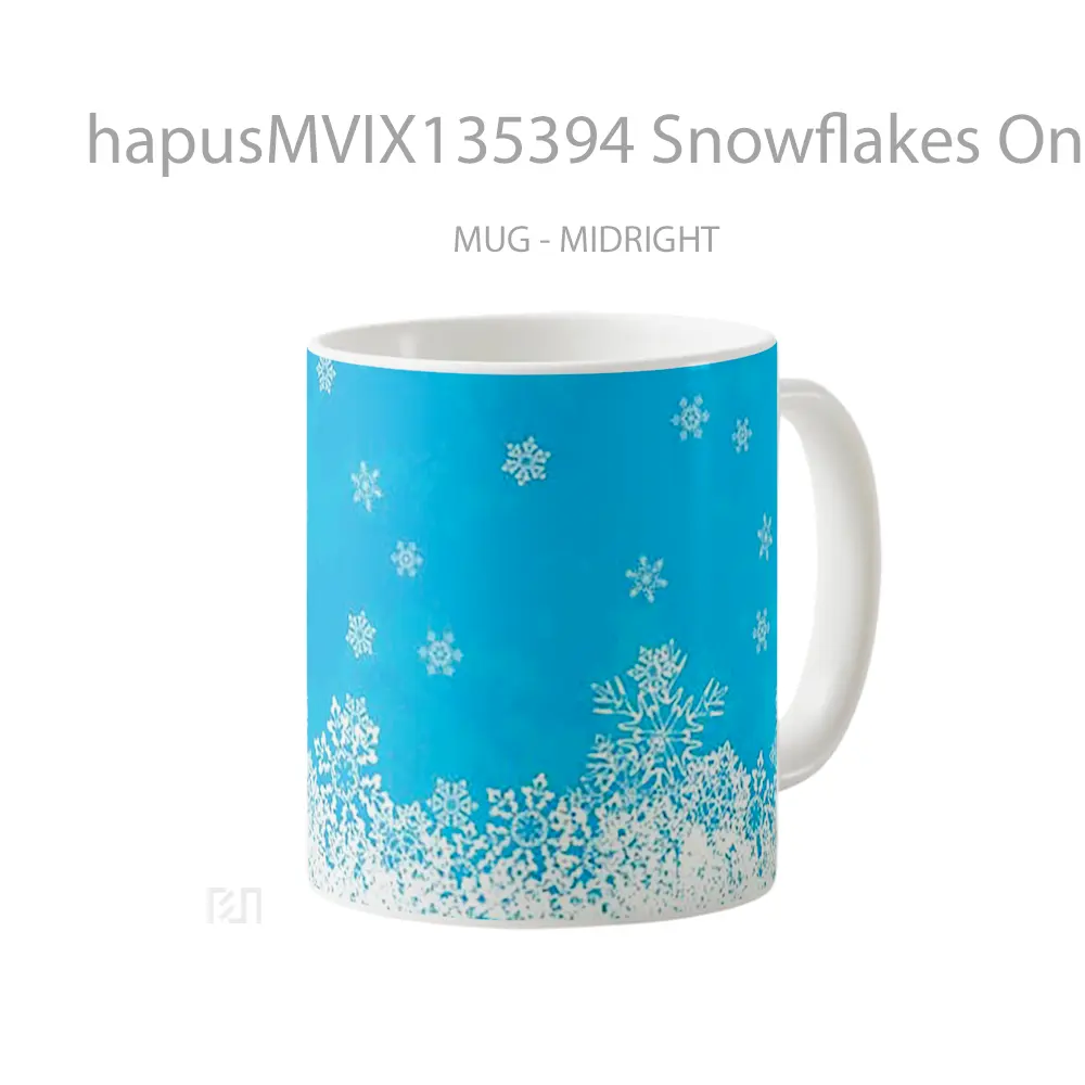 Mug Snowflakes On Blue Background Gelas Keramik Unik - All-side / Desain