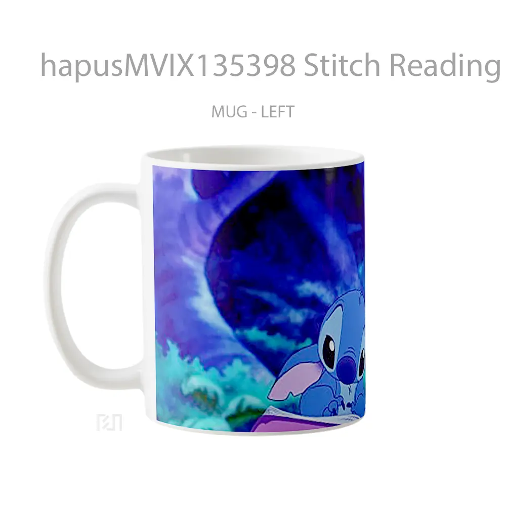 Mug Stitch Reading The Ugly Duckling Gelas Keramik Unik - All-side / Desain