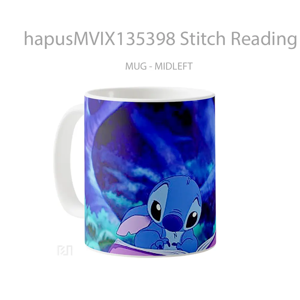Mug Stitch Reading The Ugly Duckling Gelas Keramik Unik - All-side / Desain