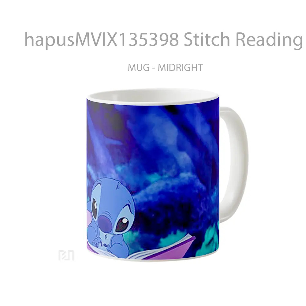 Mug Stitch Reading The Ugly Duckling Gelas Keramik Unik - All-side / Desain