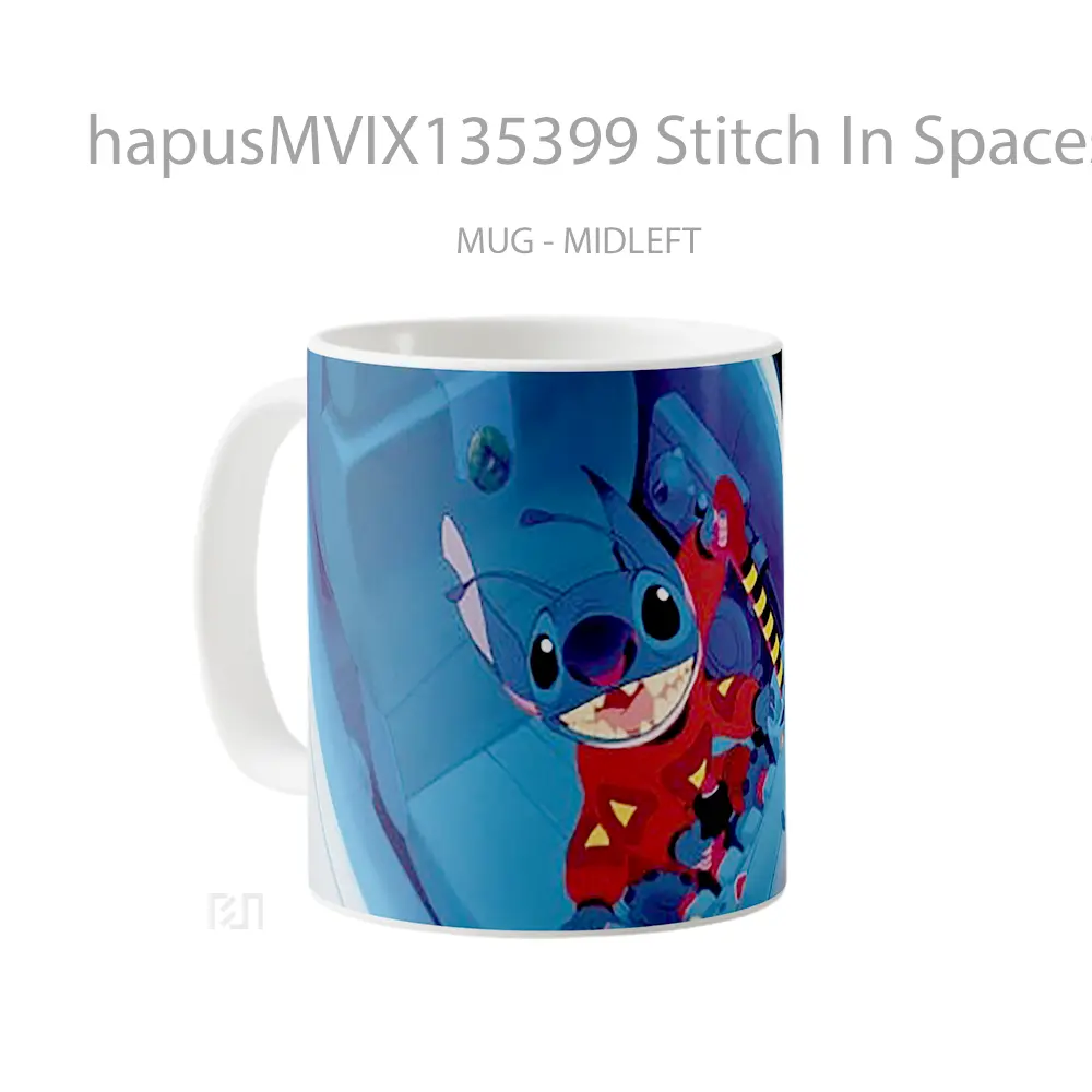 Mug Stitch In Spaceship Gelas Keramik Unik - All-side / Desain