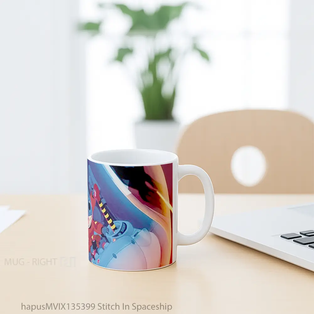 Mug Stitch In Spaceship Gelas Keramik Unik - All-side / Desain