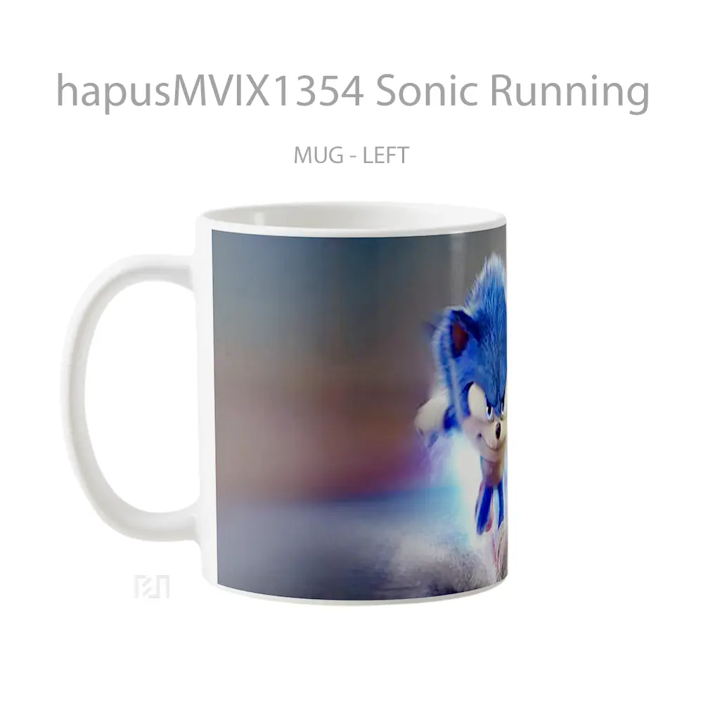 Mug Sonic Running Gelas Keramik Unik - All-side / Desain