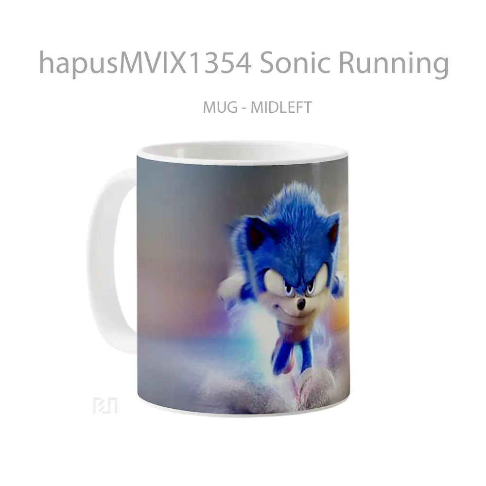 Mug Sonic Running Gelas Keramik Unik - All-side / Desain