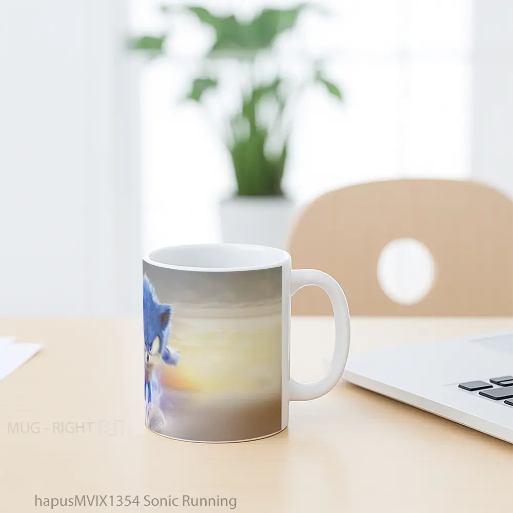 Mug Sonic Running Gelas Keramik Unik - All-side / Desain