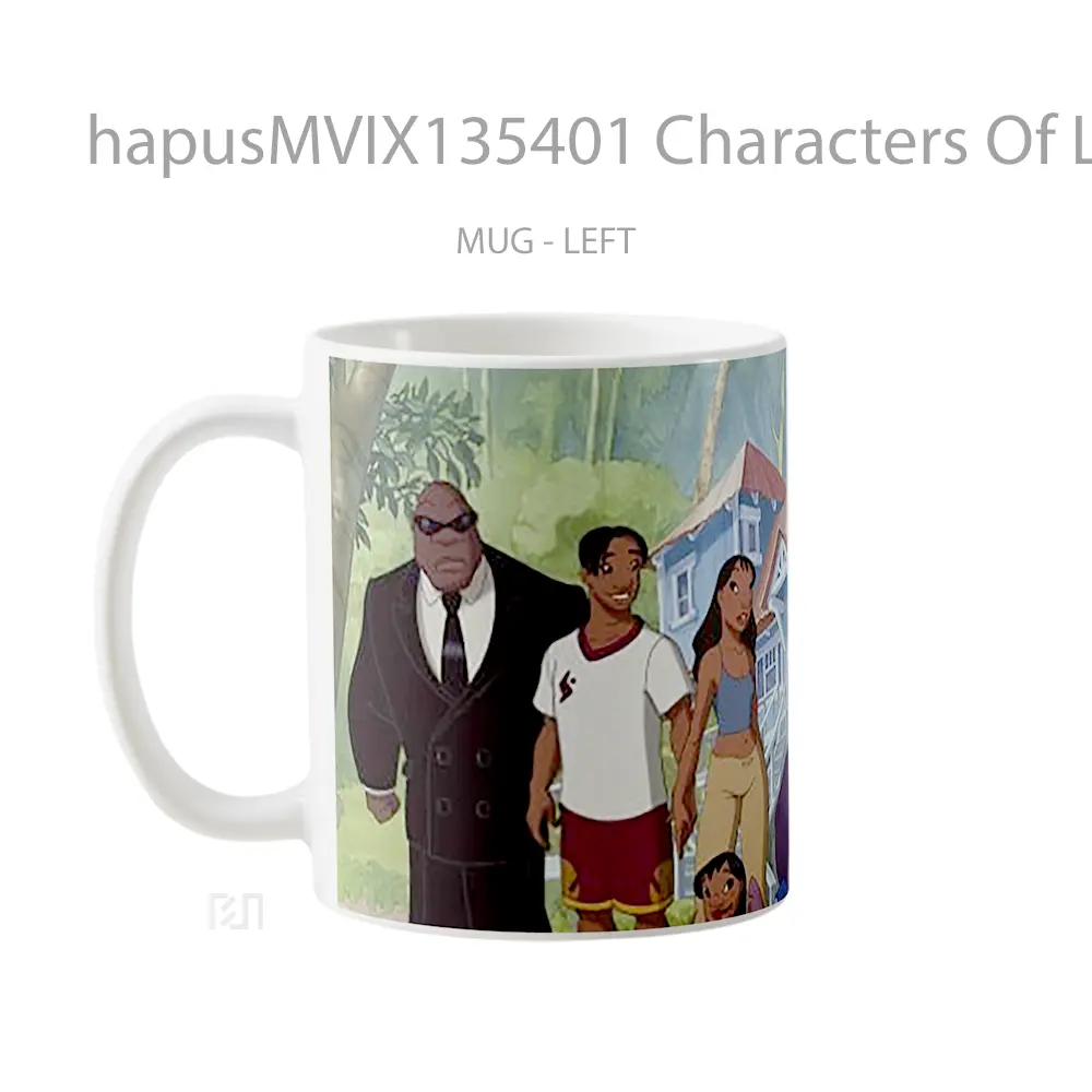 Mug Characters Of Lilo And Stitch Gelas Keramik Unik - All-side / Desain