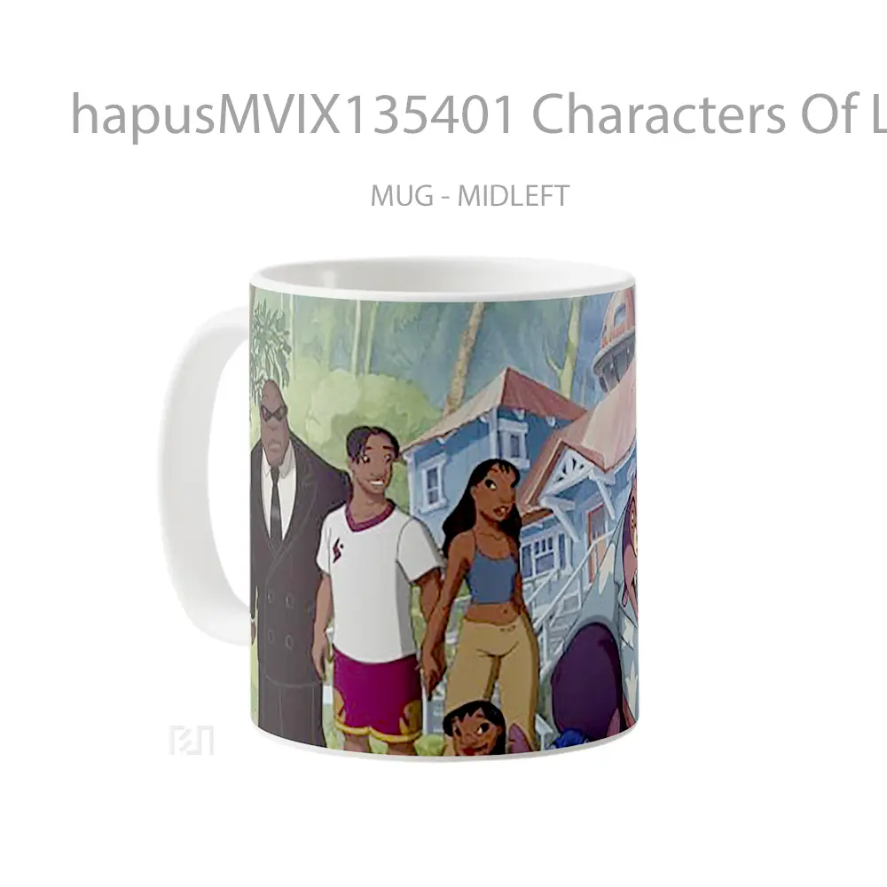 Mug Characters Of Lilo And Stitch Gelas Keramik Unik - All-side / Desain