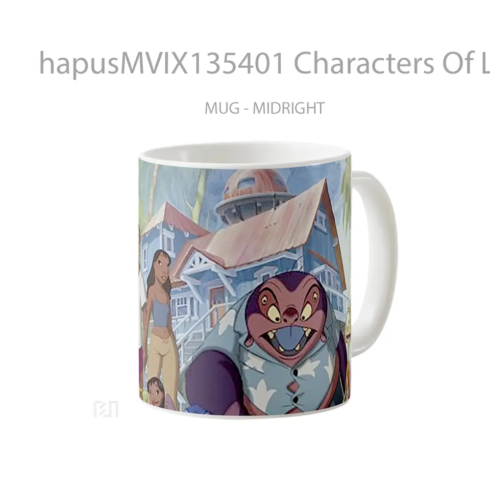 Mug Characters Of Lilo And Stitch Gelas Keramik Unik - All-side / Desain
