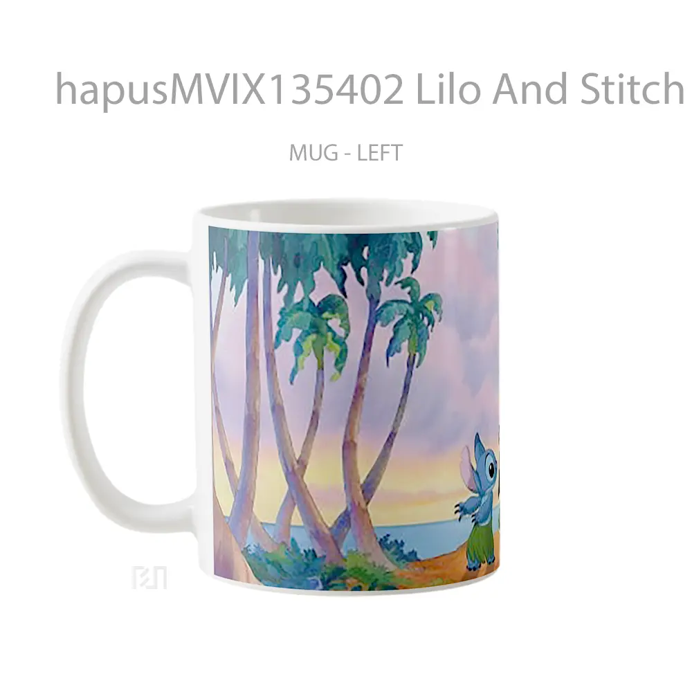 Mug Lilo And Stitch Dancing Gelas Keramik Unik - All-side / Desain