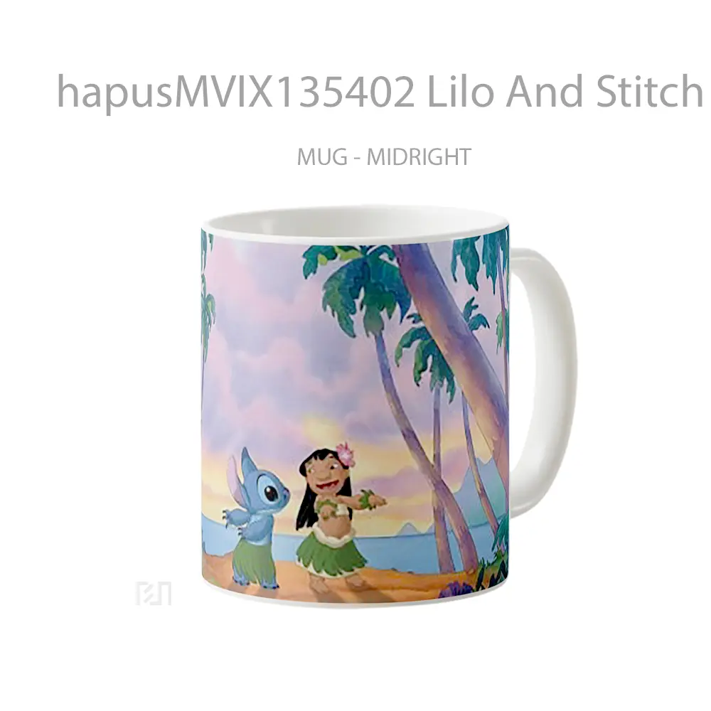 Mug Lilo And Stitch Dancing Gelas Keramik Unik - All-side / Desain