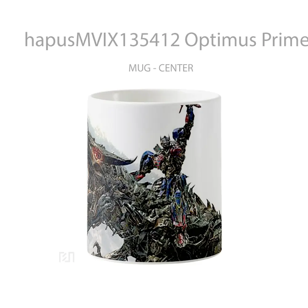 Mug Optimus Prime On Grimlock Gelas Keramik Unik