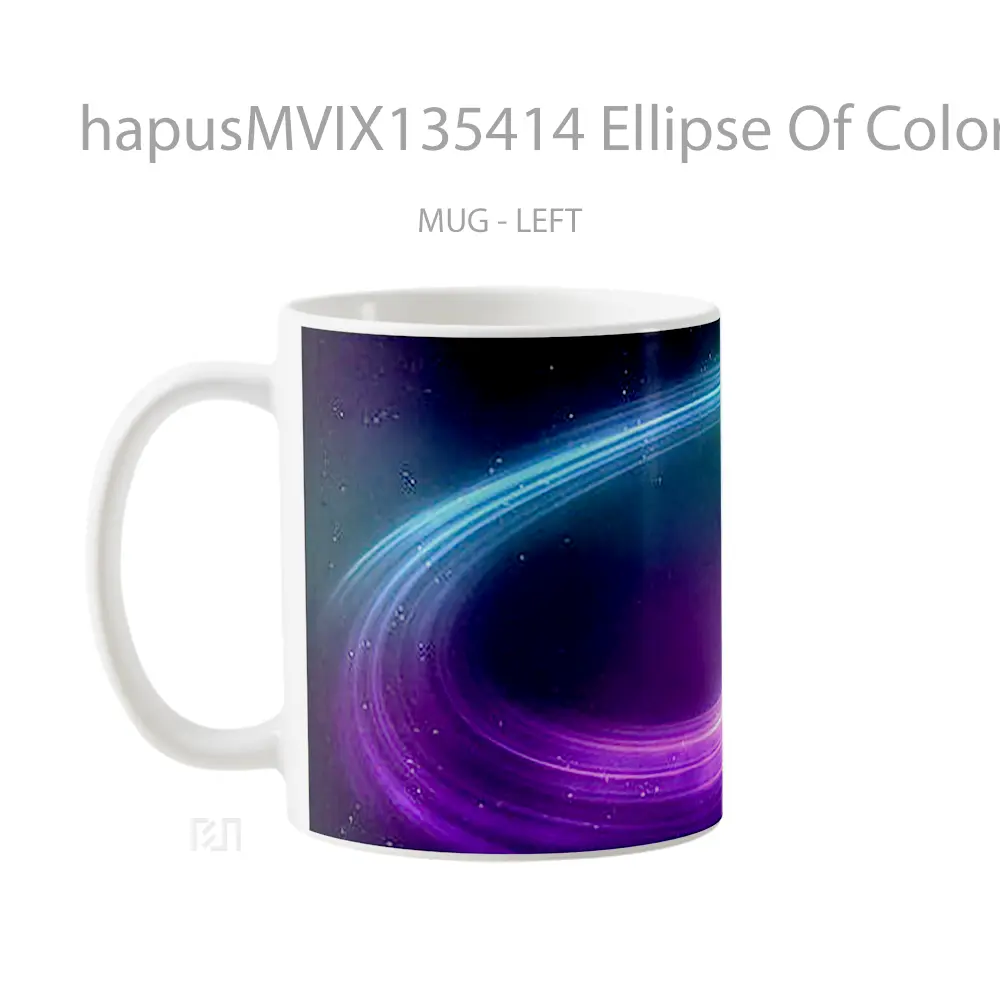Mug Ellipse Of Colored Lights Gelas Keramik Unik - All-side / Desain