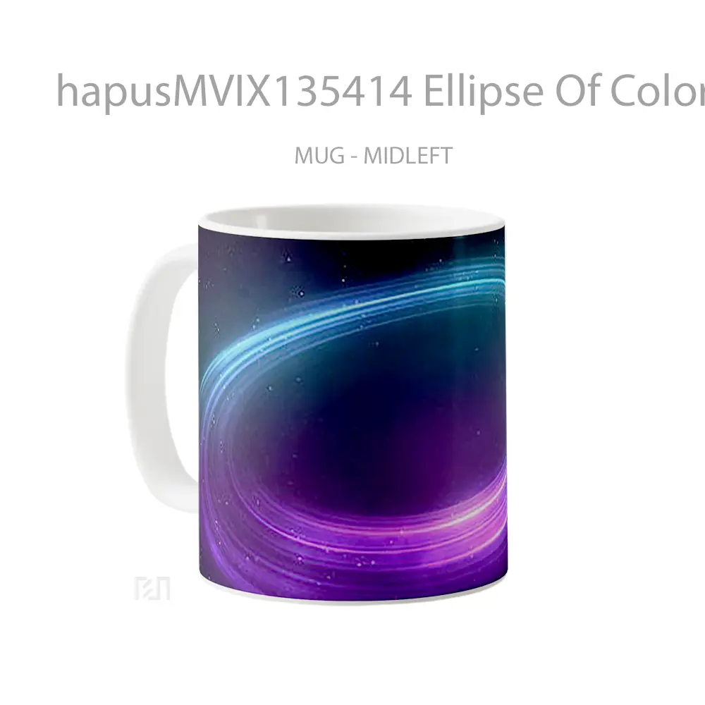 Mug Ellipse Of Colored Lights Gelas Keramik Unik - All-side / Desain