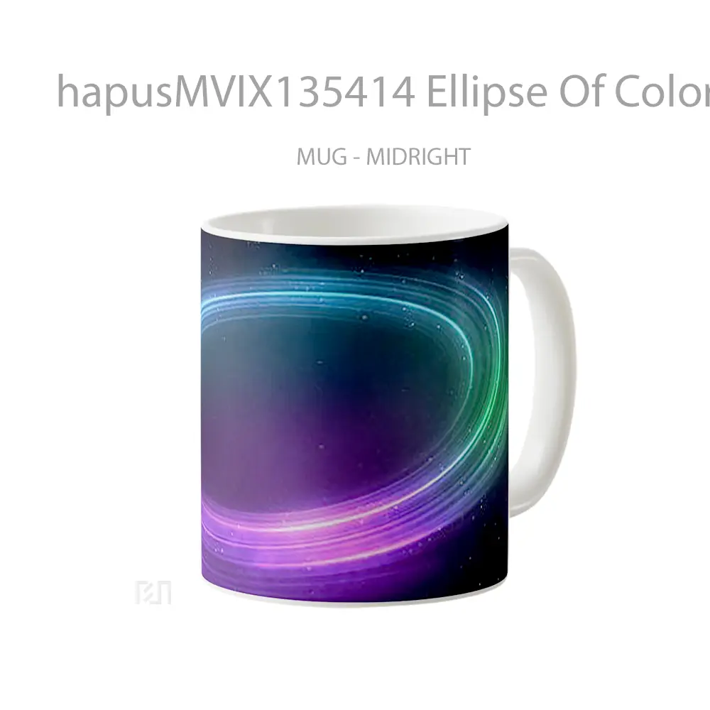 Mug Ellipse Of Colored Lights Gelas Keramik Unik - All-side / Desain