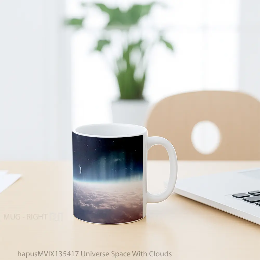 Mug Universe Space With Clouds Gelas Pemandangan Alam - All-side / Desain