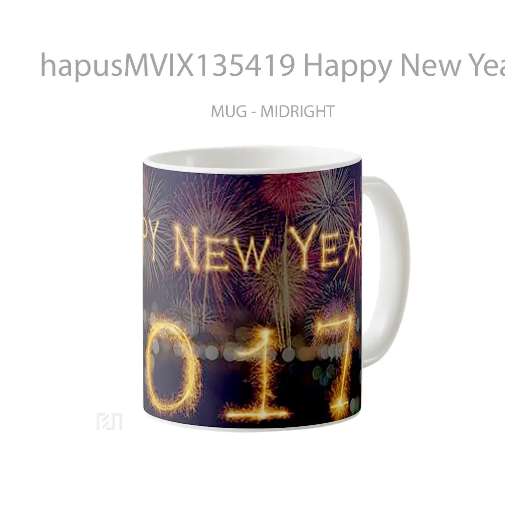 Mug Happy New Year 2017 Gelas Keramik Unik - All-side / Desain