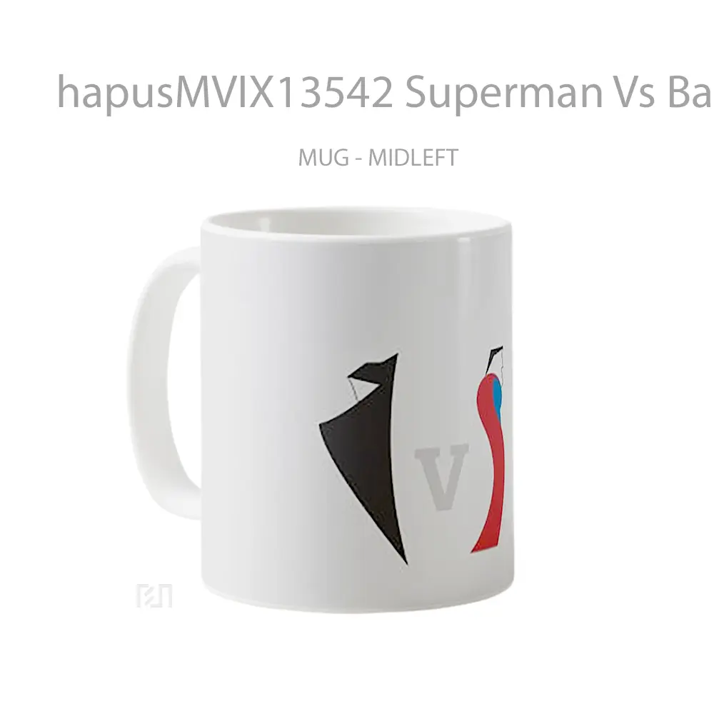 Mug Superman Vs Batman Minimalist Gelas Superhero - All-side / Desain