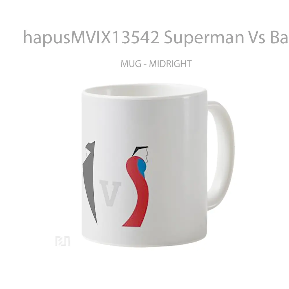 Mug Superman Vs Batman Minimalist Gelas Superhero - All-side / Desain