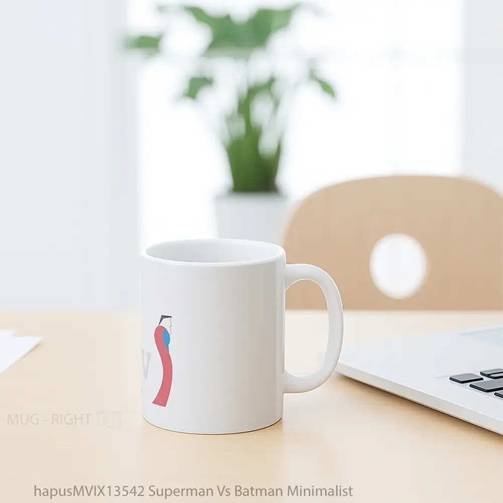 Mug Superman Vs Batman Minimalist Gelas Superhero - All-side / Desain