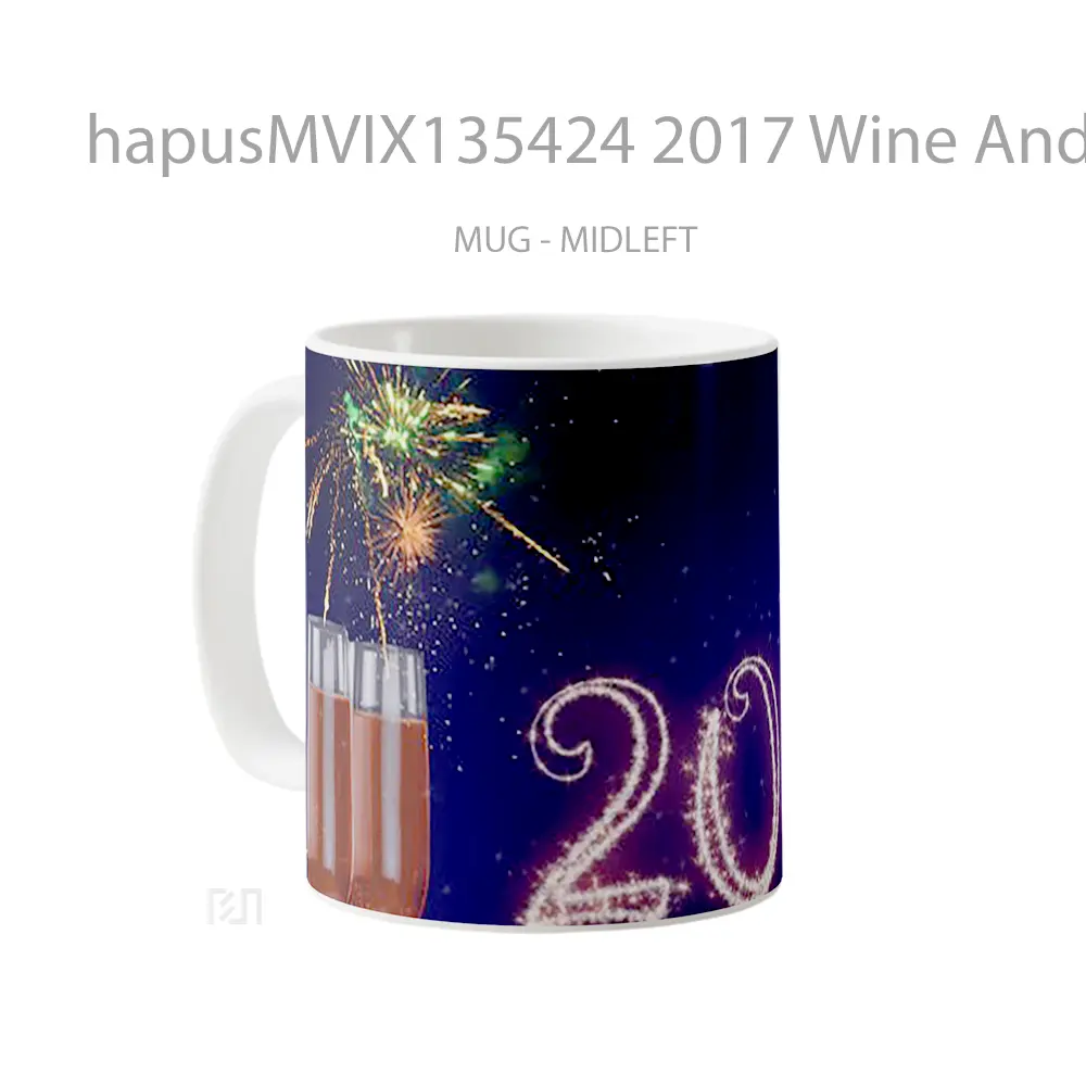 Mug 2017 Wine And Fireworks Gelas Keramik Unik - All-side / Desain