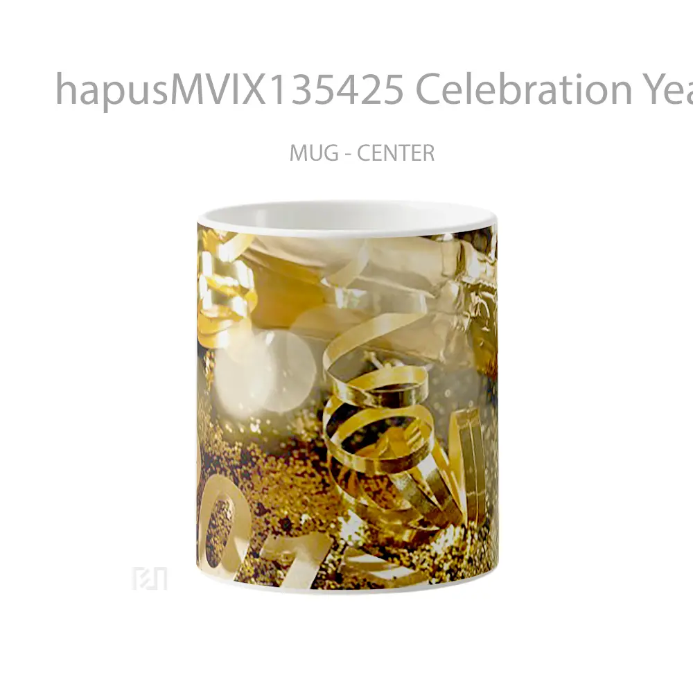 Mug Celebration Year 2017 In Gold Gelas Keramik Unik