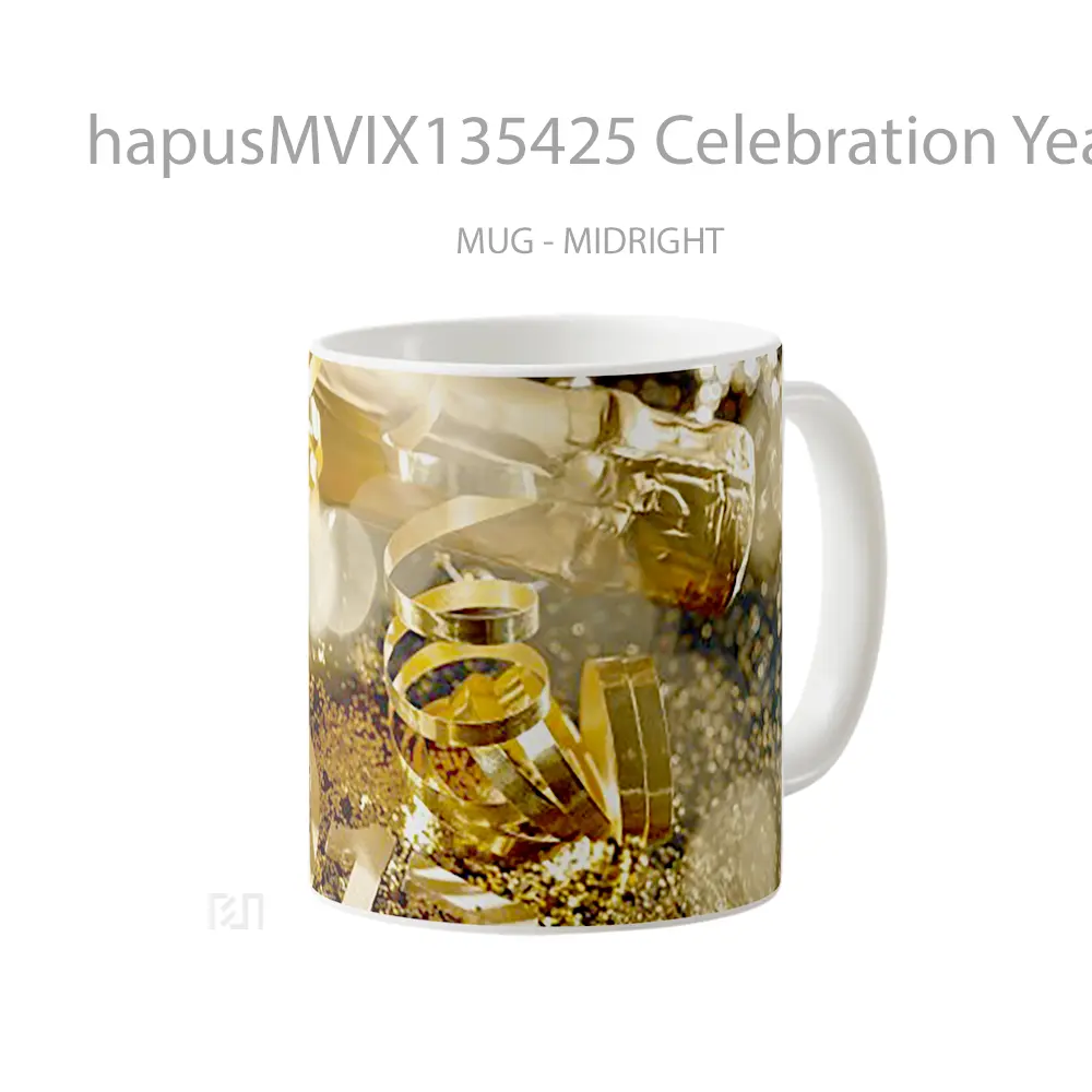 Mug Celebration Year 2017 In Gold Gelas Keramik Unik - All-side / Desain