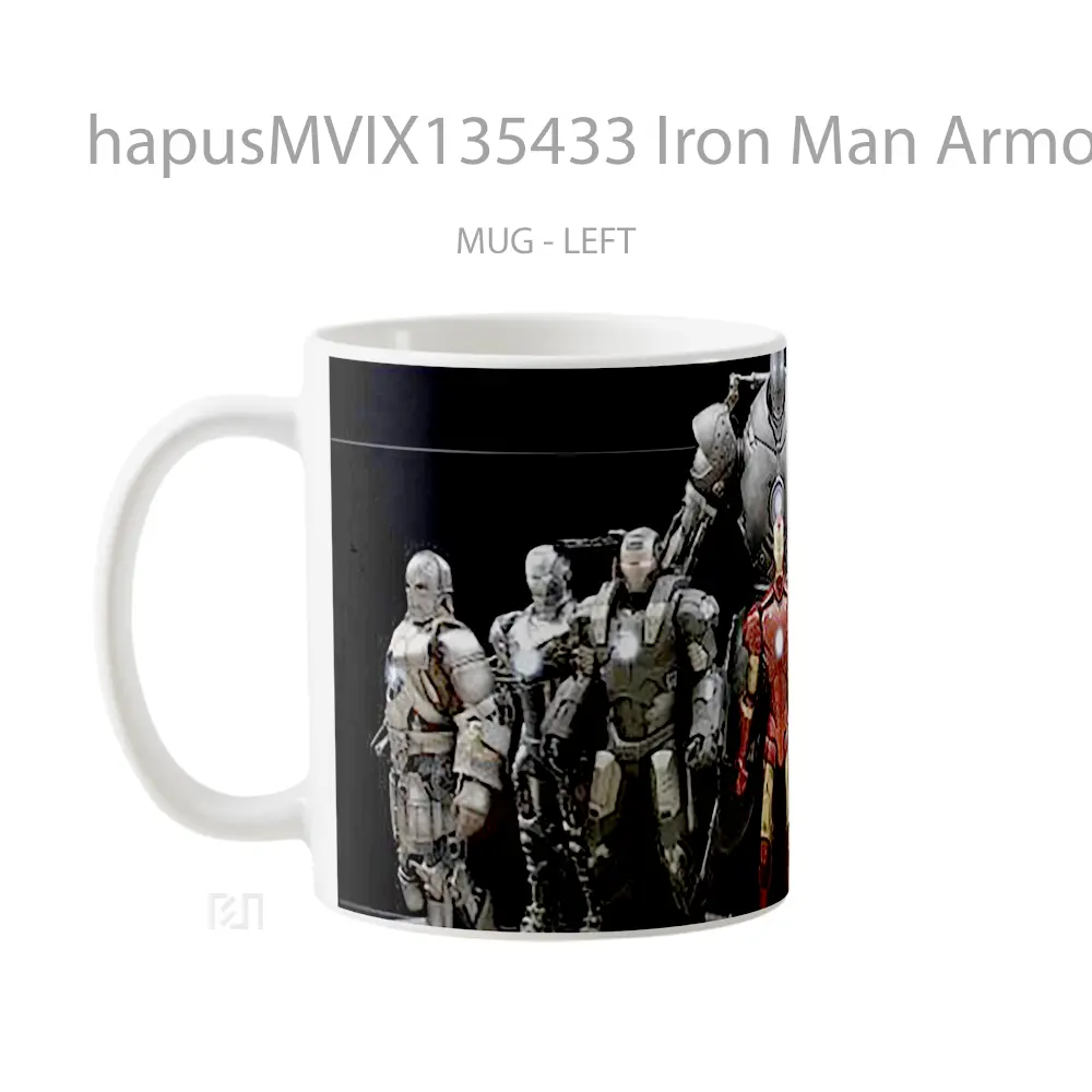 Mug Iron Man Armor Versions Gelas Superhero - All-side / Desain